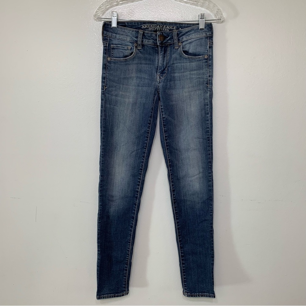 American Eagle Mid Rise Super Stretch Skinny Jeans Size 2 Long